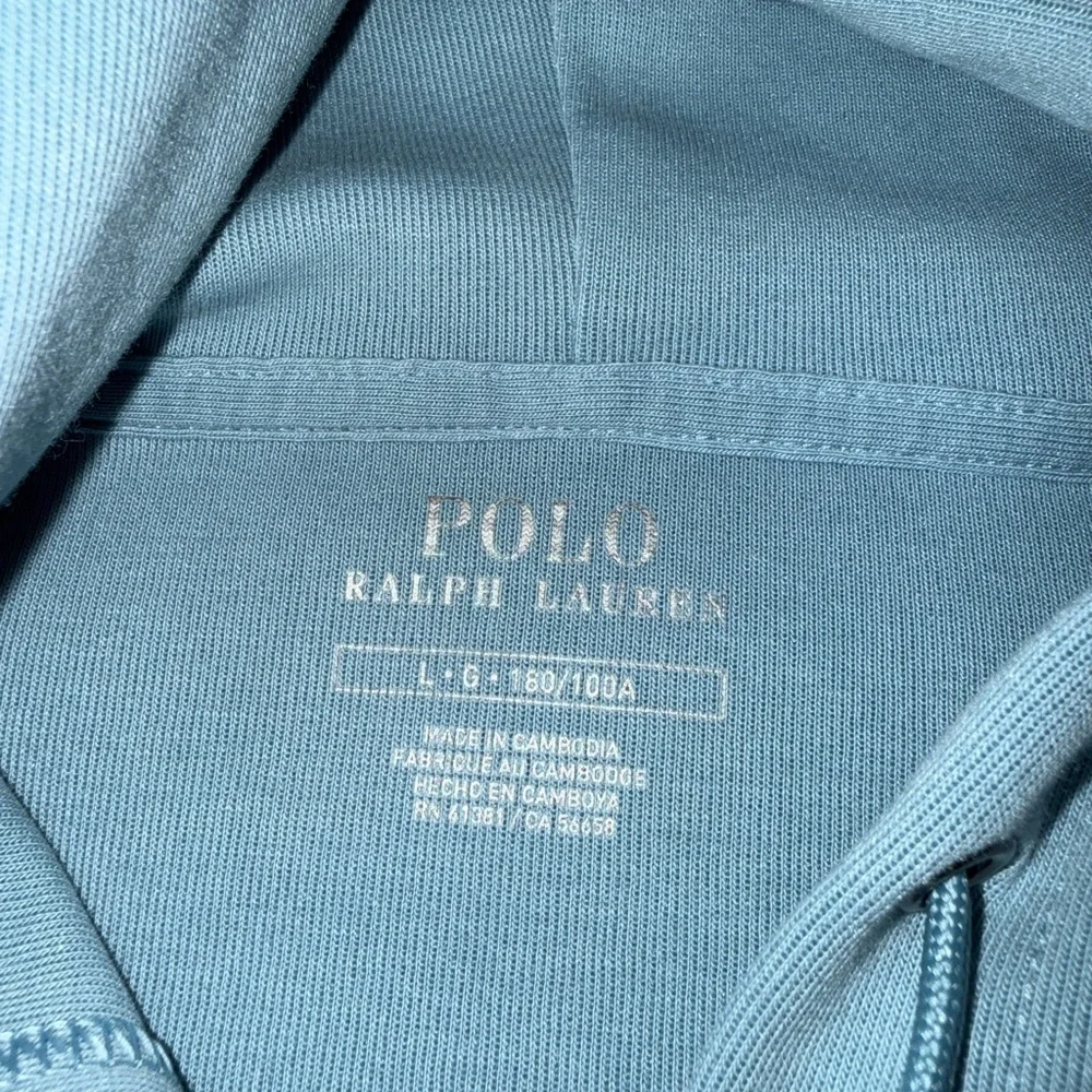 Polo Ralph Lauren Double Knit Light Blue Zip Up Hoodie